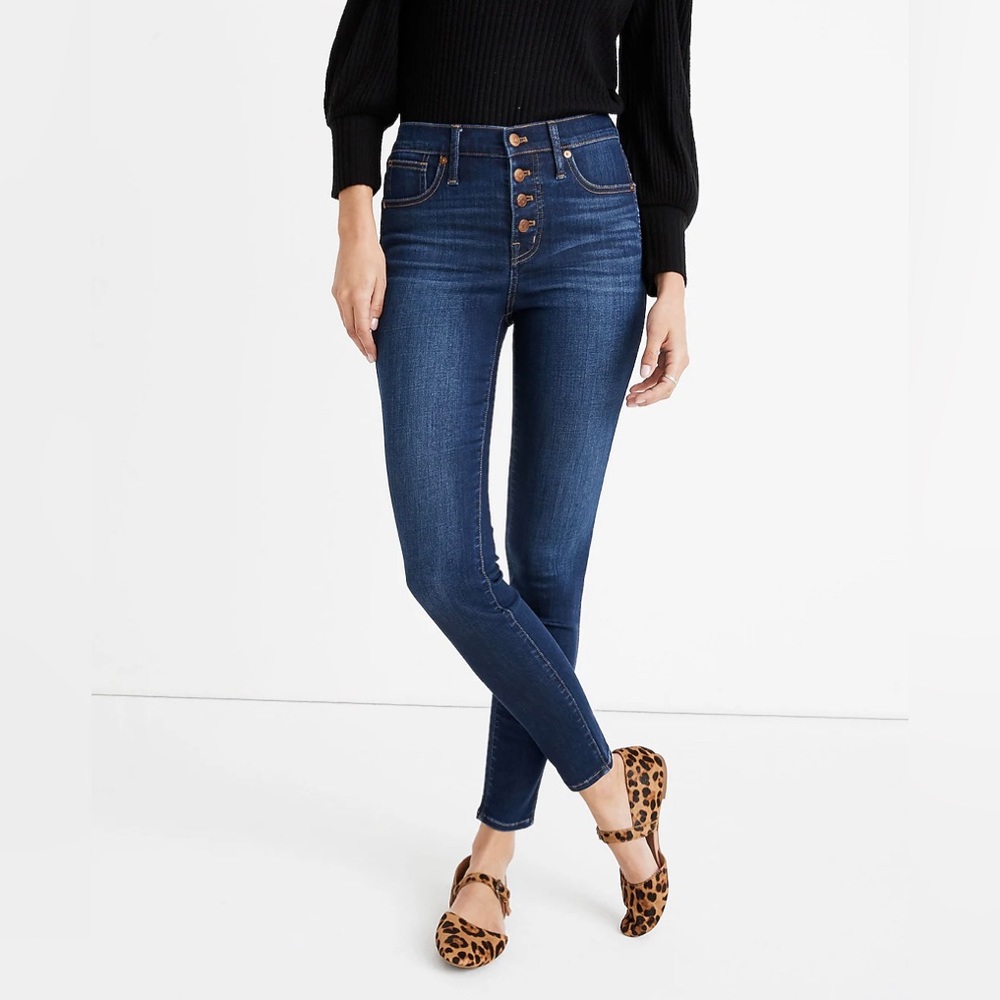 Madewell | 9” Mid Rise Button Jeans - Picture 1 of 3